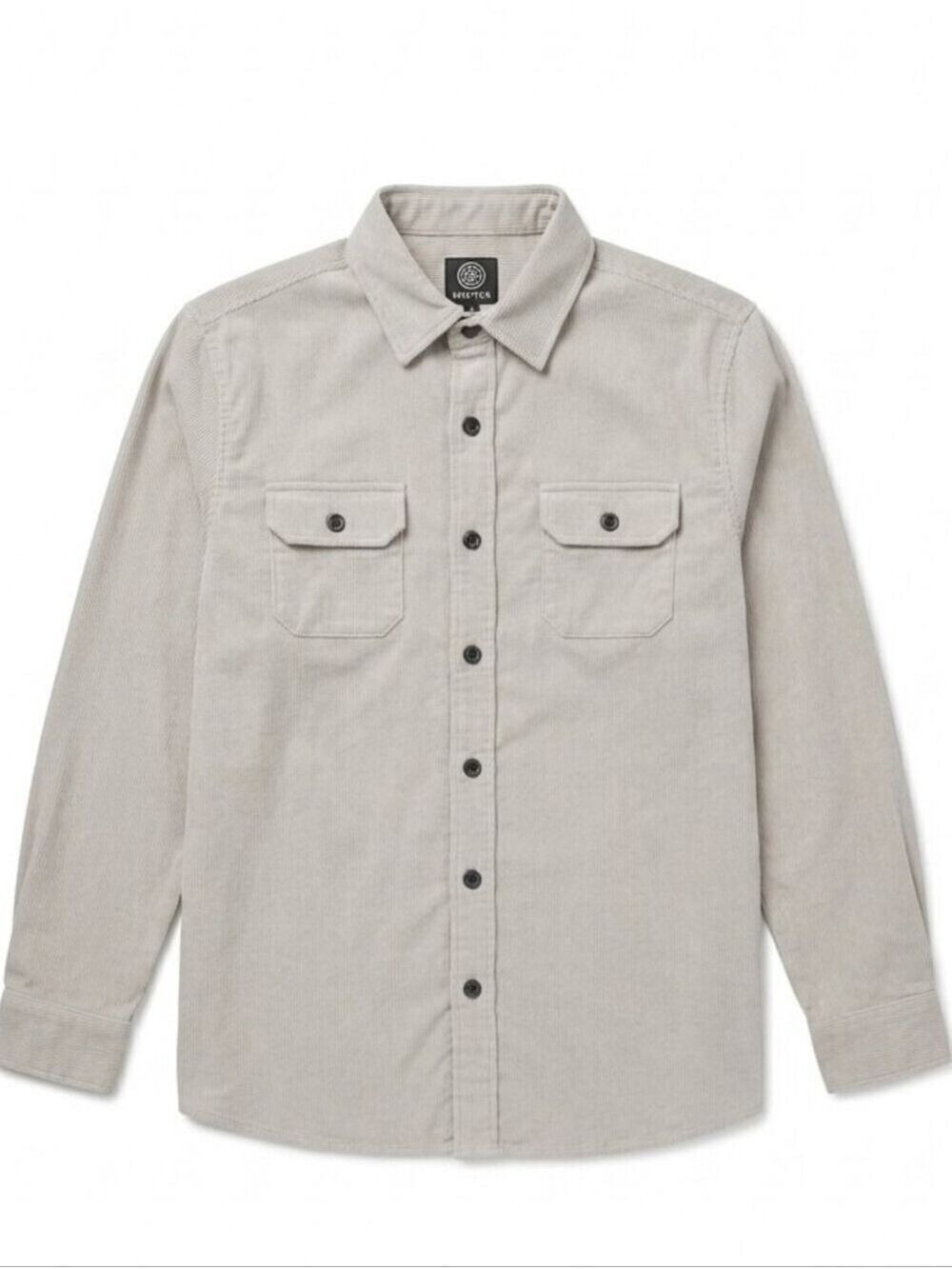 Men's Corduroy Grey Beige Shirt, Snover, Small, NWT